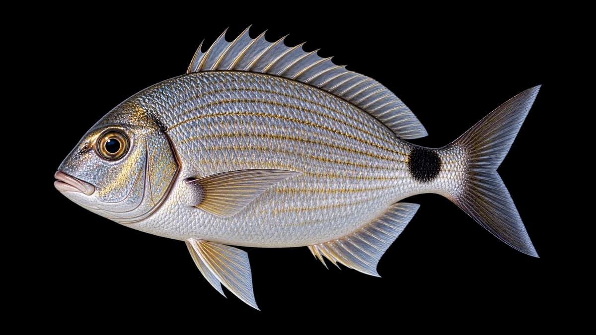 Illustration d'une oblade (Oblada melanura)